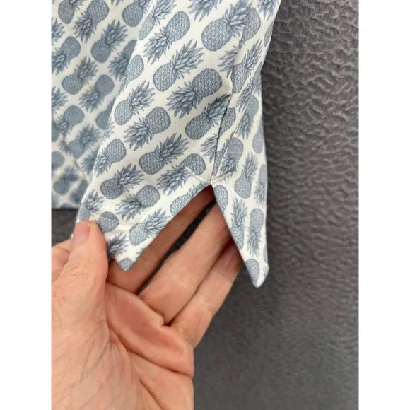 Puma Golf Polo Shirt Boys Large White Grey Pineapple Print Short Sleeve Logo - Picture 7 of 13